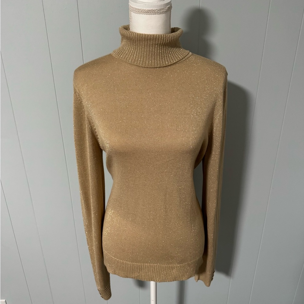 Women’s Joseph A. Gold Turtle Neck Top Size Small